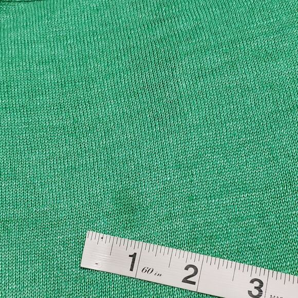 Talbots Green Linen Boatneck Sweater Sz XL Drop Shoulder 3/4 Sleeve Boxy Relaxed - Picture 12 of 12